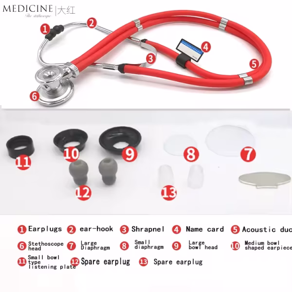 Factory Direct Sales Multi-Functional Double-Tube Medical Clock Professional Doctor Stethoscope Hour AudibleFetal Heart customised - Image 7