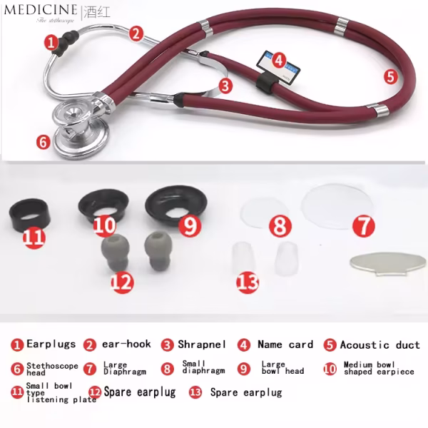 Factory Direct Sales Multi-Functional Double-Tube Medical Clock Professional Doctor Stethoscope Hour AudibleFetal Heart customised - Image 2