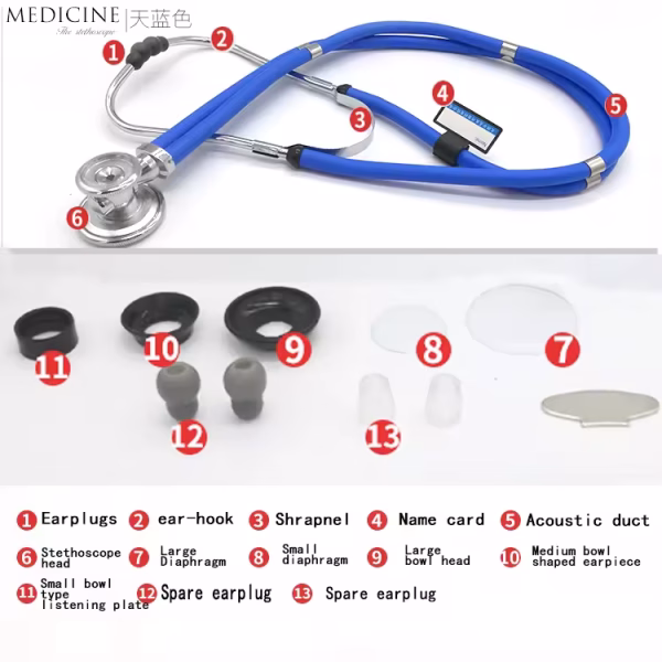 Factory Direct Sales Multi-Functional Double-Tube Medical Clock Professional Doctor Stethoscope Hour AudibleFetal Heart customised - Image 4