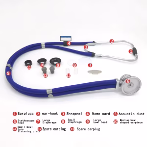 Factory Direct Sales Multi-Functional Double-Tube Medical Clock Professional Doctor Stethoscope Hour AudibleFetal Heart customised