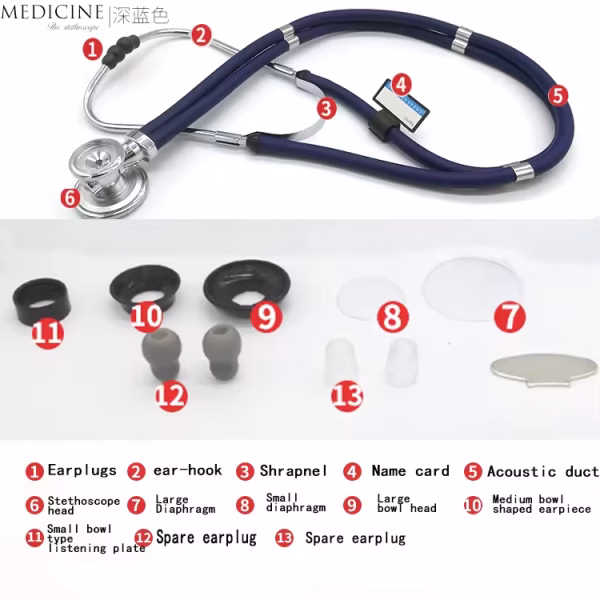 Factory Direct Sales Multi-Functional Double-Tube Medical Clock Professional Doctor Stethoscope Hour AudibleFetal Heart customised - Image 5