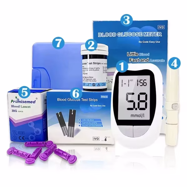 AJC Blood Glucose Meter Glucometer Kit Code Free Diabetes Test 50/100pcs Strips With Lancets Medical Blood Sugar Mg/mmol - Image 5