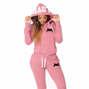 Cute Cat Printed Hoodies Sweatpants Women's Sportswear 2pcs Set All Season Daily Casual Sport Jogging Suit Zip-up Hooded Outfits