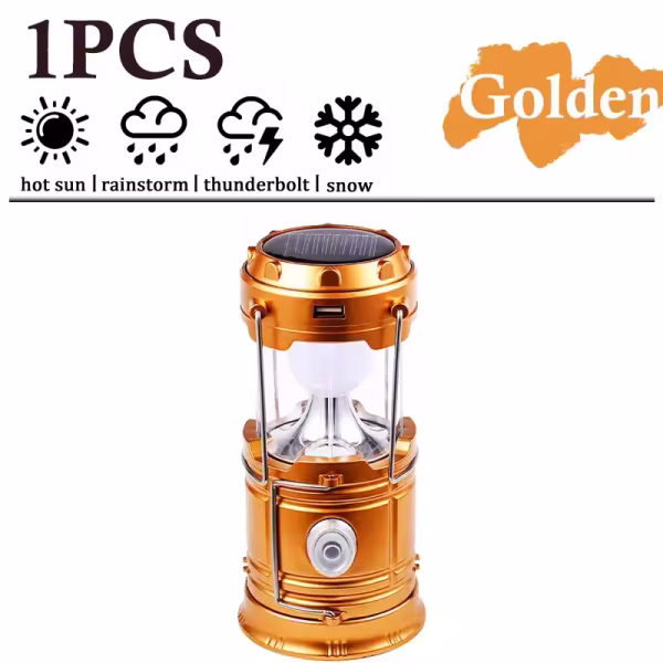 Solar Multifunctional Handheld Camping Lamp Tent Lamp LED Portable Flashlight Portable Waterproof Emergency Powered Work Light - Image 2