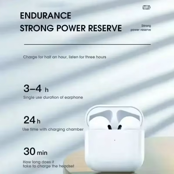 Pro 4 TWS Wireless Headphones Earphone Bluetooth Compatible 5.0 Waterproof Headset with Mic for iOS Android PC Gaming Earbuds - Image 5