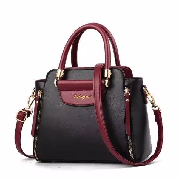 Fashion Color Contrast Handbag, Stitching Striped Crossbody Bag Women's Elegant Office & Work Purse - Image 4