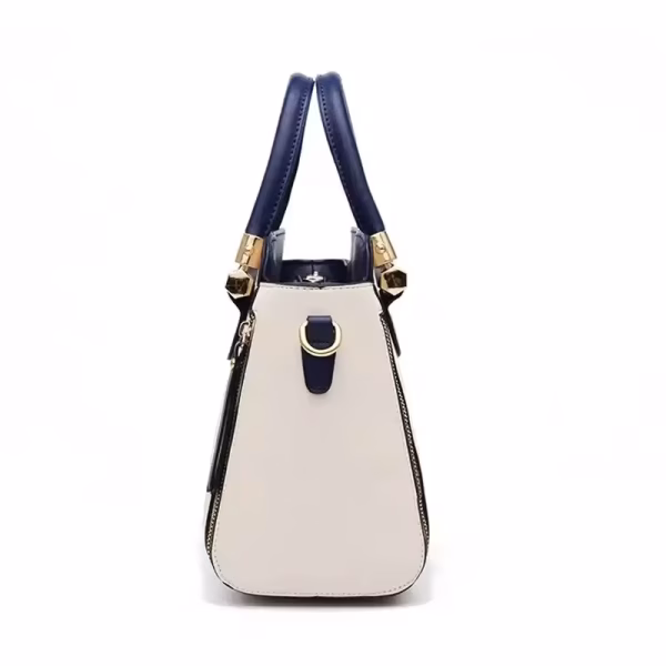 Fashion Color Contrast Handbag, Stitching Striped Crossbody Bag Women's Elegant Office & Work Purse - Image 5
