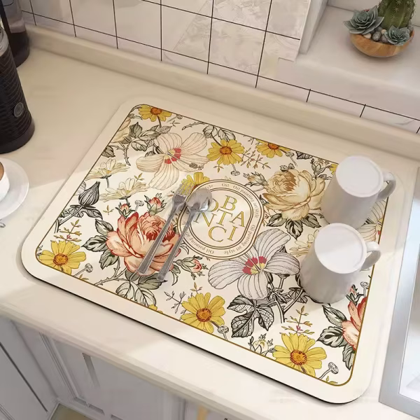 Super Absorbent Large Kitchen Absorbent Mat Antiskid Draining Coffee Dish Drying Mat Quick Dry Bathroom Drain Pad Tableware Mat - Image 4