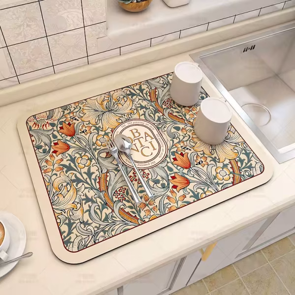 Super Absorbent Large Kitchen Absorbent Mat Antiskid Draining Coffee Dish Drying Mat Quick Dry Bathroom Drain Pad Tableware Mat - Image 3