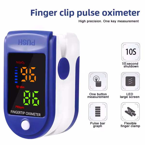 Digital Infrared Thermometer Forehead Body Non-Contact Fever Thermometers Or Medical Portable Finger Pulse Oximeter Blood Oxygen - Image 2