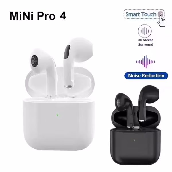 Pro 4 TWS Wireless Headphones Earphone Bluetooth Compatible 5.0 Waterproof Headset with Mic for iOS Android PC Gaming Earbuds - Image 4