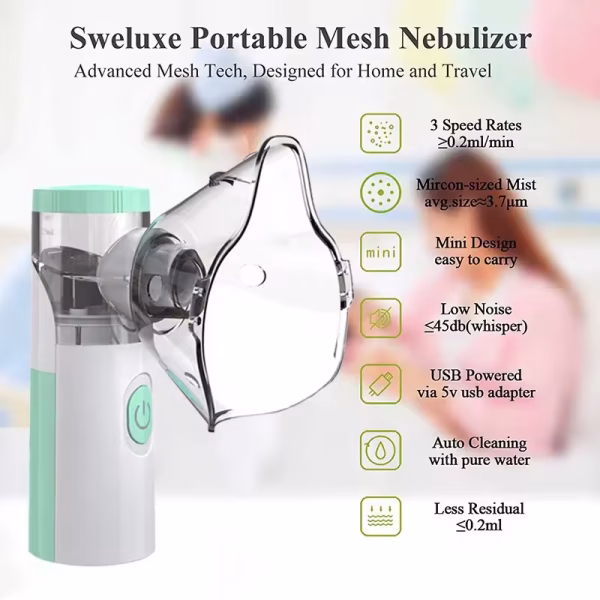 Medical Nebulizer Machine Asthma Inhaler Mini Handheld Automizer Children Adult Kid Steam Inhale Home Nebulizer Health Care - Image 3